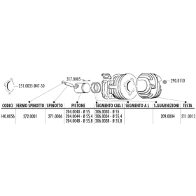 Cylinder kit POLINI (cast iron) Vespa 50cc 2T Ø55 PIN Ø12