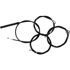 LA CHOPPERS Complete Black Vinyl Braided Handlebar Cable/Brake Line Kit Harley Davidson 1868-1977 23-26