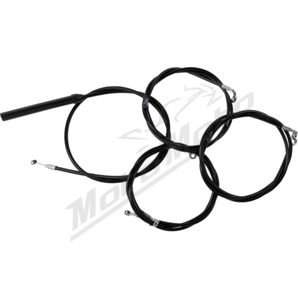 LA CHOPPERS Complete Black Vinyl Braided Handlebar Cable/Brake Line Kit Harley Davidson 1868-1977 23-26