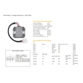 DZE Voltage Regulator 12V 25A Gilera / Yamaha 180-1000cc 78-94
