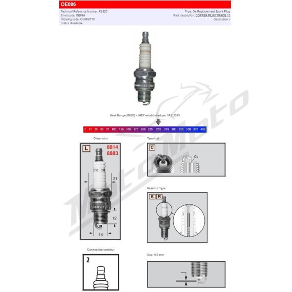 CHAMPION S-Plug degimo žvakė Aprilia / Maico / Peugeot / Vespa 50-125 53-16