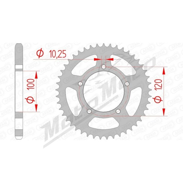 AFAM Steel Standard Rear Sprocket 525 41-45 teeth
