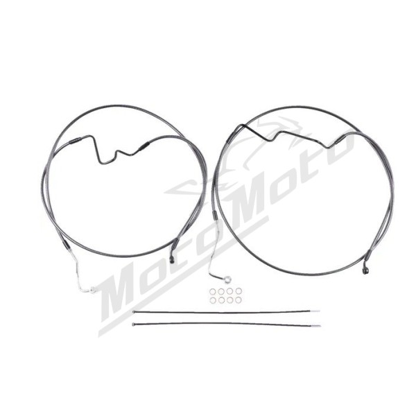MAGNUM SHIELDING Front Lower Brake Line Kit ABS +5.1cm/35º Harley Davidson FLH / FLHR / FLHTC / FLHX / FLTRX / FLTRXST 1584/1923 08-24