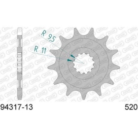 AFAM Steel Standard Front Sprocket 94317 - 520 13 teeth TM RACING MX / EN 250cc 01-20