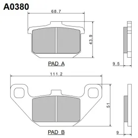 Nissin Stabdžių trinkelės Kawasaki GTR / Eliminator / EN / FX / GPZ / KR / Vulcan 250-1500cc 83-99