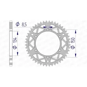 AFAM Aluminium Ultra-Light Self-Cleaning Rear Sprocket 17206 - 520 46-53 teeth KAWASAKI KDX / KX / KLX 125-500cc 81-26