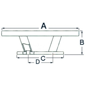 Osculati Nordik cleat mirror-polished AISI316 310mm