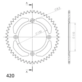 Supersprox Rear Sprocket Alu RAL-209:52 Black 52t