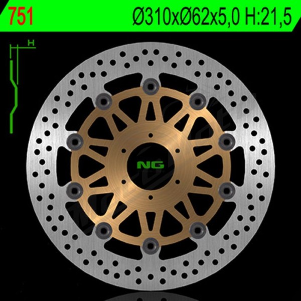 NG BRAKES plaukiojantis stabdžių diskas Honda CBR 900 Fireblade 98-99
