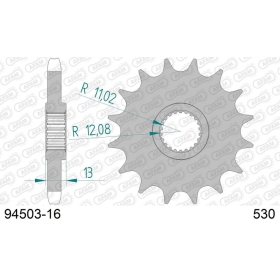 AFAM Steel Standard Front Sprocket 94503 - 530 16 teeth ​​​​​​​Bombardier / Can-Am 650cc 00-07