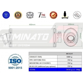 Duslintuvo kompl. DOMINATOR OVAL TRIUMPH DAYTONA 955i 2002-2006