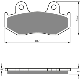 GOLDFREN stabdžių trinkelės 241 S3 Suzuki DL / GSR / GSX / GSXR