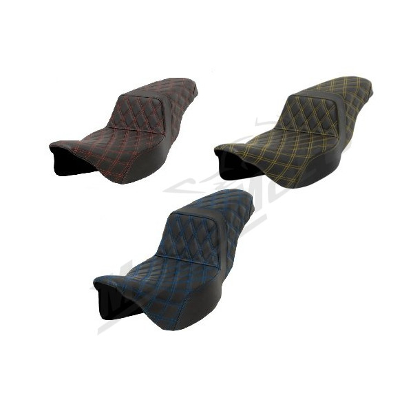 SADDLEMEN Lattice Stitch Step-Up Seat ExtendedHarley Davidson FLHR / FLHRC / FLHX / FLTRX / FLTRXS 1584-1923 08-23