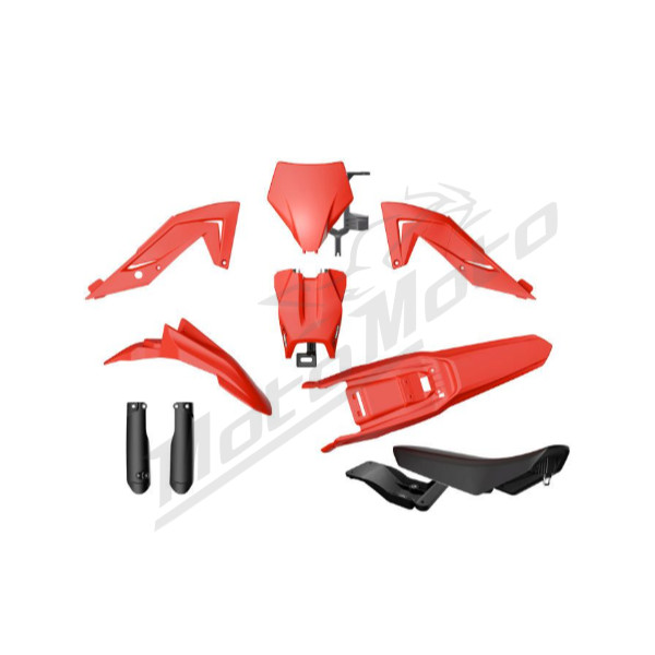 Racetech Plastikų komplektas + sėdynė Talaria MX4 / MX5 / TL4000 / TL5500 23-25 Raudona/Juoda