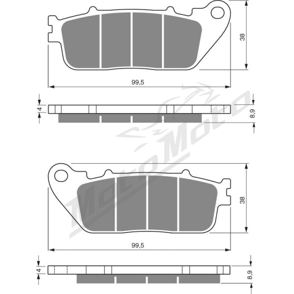 GOLDFREN Brake Pads 277 Ceramic Carbon Honda CB / VFR 800-1200cc 08-16