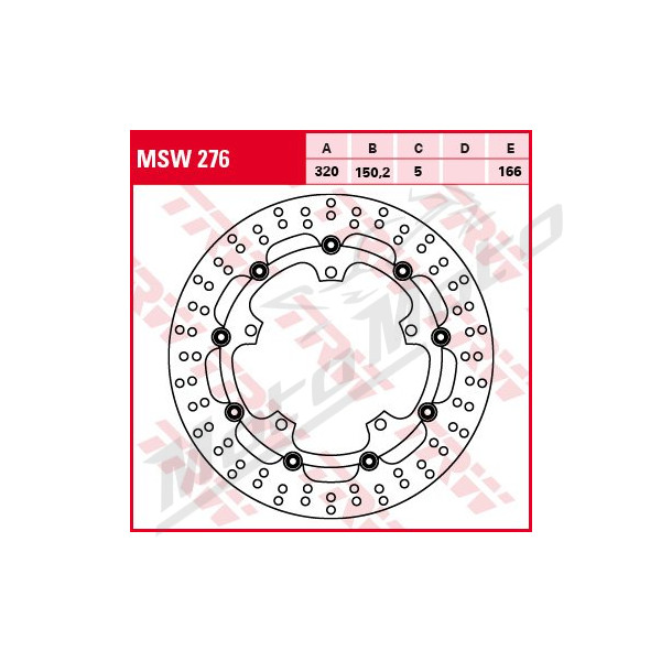 TRW Brake disc front floating Triumph Speed Triple / Sprint 1050-1200 08-17