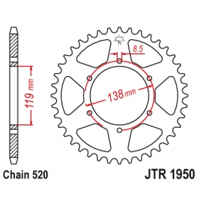 Rear sprocket JTR1950