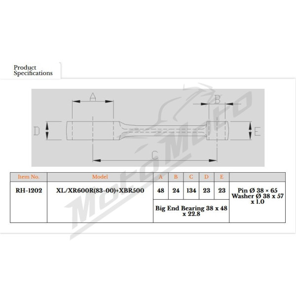 Royal Rods connecting rod Honda XR / XL / XBR 500-600cc 83-01