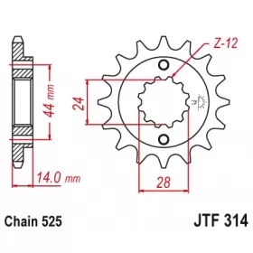 Front sprocket JTF314RB