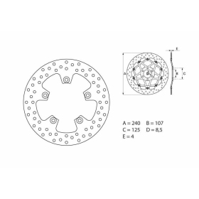 BREMBO Serie Oro apvalus fiksuotas stabdžių diskas galinis DUCATI 749-999cc 2002-2008