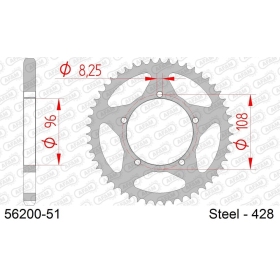 AFAM Steel Standard Rear Sprocket 428 51 teeth MZ SX 125 02-08
