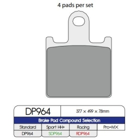 DP BRAKES Standard Sintered Metal Brake Pads Kawasaki GTR / Z / ZG / ZX-14 / ZX-6 / ZZR 600-1400cc 06-24