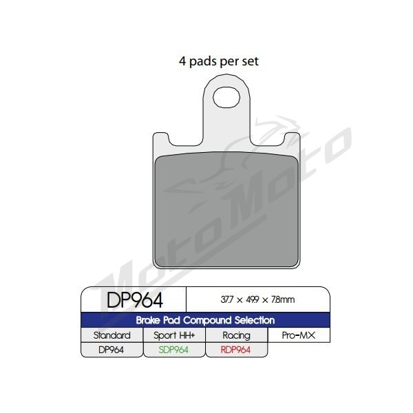 DP BRAKES Standard Sintered Metal Brake Pads Kawasaki GTR / Z / ZG / ZX-14 / ZX-6 / ZZR 600-1400cc 06-24