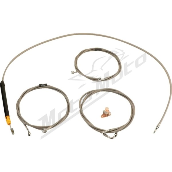LA CHOPPERS Standard Stainless Braided Handlebar Cable/Brake Line Kit Harley Davidson 1868-1977 23-26