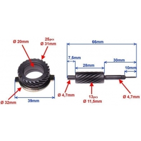 Speedometer sensor gear set universal