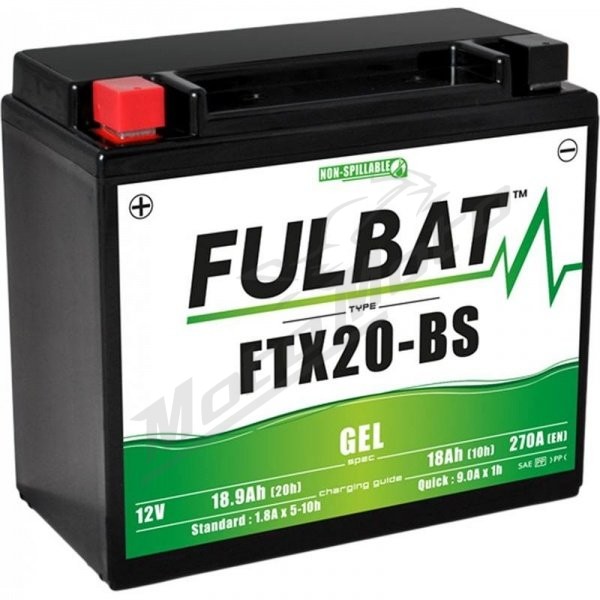 FULBAT Battery 18 Ah 270 A EN 12V GTX20-BS (FTX20-BS Gel)