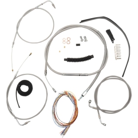 LA CHOPPERS Complete Stainless Braided Handlebar Cable/Brake Line Kit Harley Davidson 1584-1690 11-15