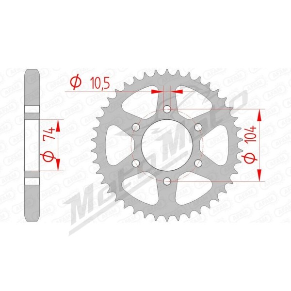 AFAM Steel Standard Rear Sprocket 530 40-42 teeth KAWASAKI Z 400-650cc 77-83