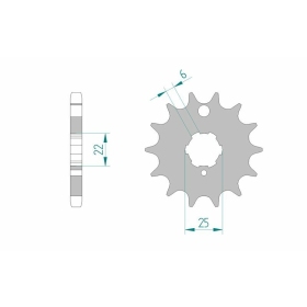 AFAM Steel Standard Front Sprocket 24401 - 530 15 teeth ​​​​​​​KAWASAKI Z 400 74-82