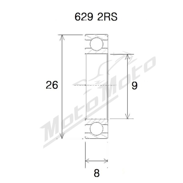 BLACK BEARING B5 Bearing 9x26x8 mm 629-2RS