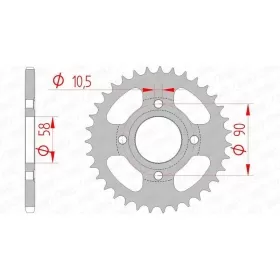 AFAM Steel Standard Rear Sprocket 520 33-44 teeth HONDA REBEL / CM / MTX 125-250cc 82-14