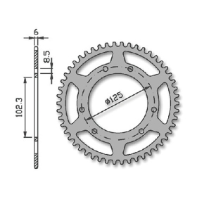 Forte Rear sprocket 53 teeth 420 Derbi Senda DRD Pro,Racing