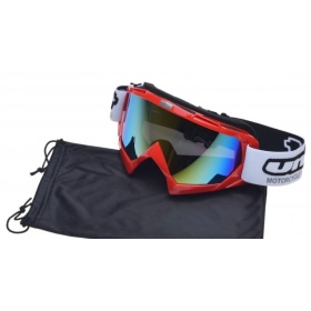 Off Road goggles red UNIT M18 (rainbow lens)