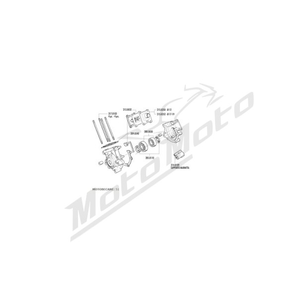POLINI Engine Crankcase (Manif-Reed Valve) MBK 51 50cc 78-03