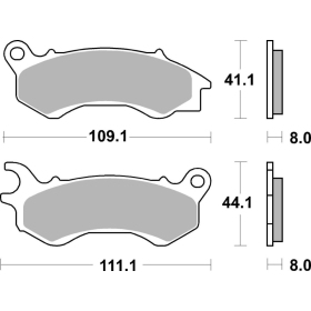SBS 205CT Scooter Carbon Tech Organic Brake Pads Honda / Malaguti / Peugeot 50-150cc 10-20