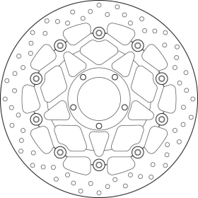 BREMBO Serie Oro apvalus plaukiojantis priekinis stabdžių diskas DUCATI MULTISTRADA / MONSTER 1150-1260cc 14-23