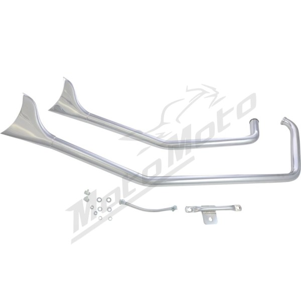 PAUGHCO 1-3/4" Upsweep Fishtail Drag Pipes Harley Davidson FLST / FLSTC / FLSTF / FLSTN 1340cc 85-99