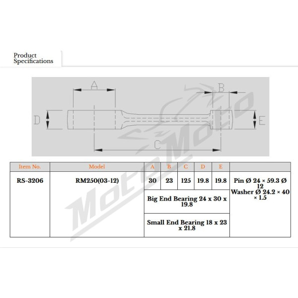 Royal Rods connecting rod SUZUKI RM 250 03-11
