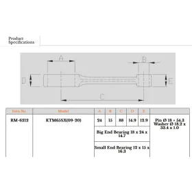Royal Rods connecting rod KTM / Husqvarna / GasGas 65cc 09->