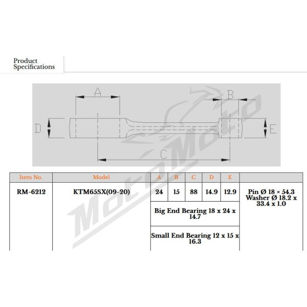 Royal Rods connecting rod KTM / Husqvarna / GasGas 65cc 09->