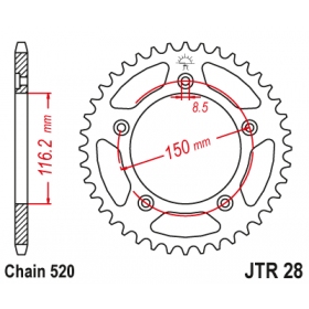 Rear sprocket JTR28
