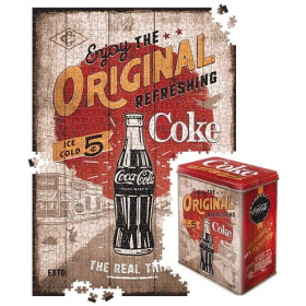 TIN BOX L PUZZLE COCA-COLA ORIGINAL COKE 68x48cm