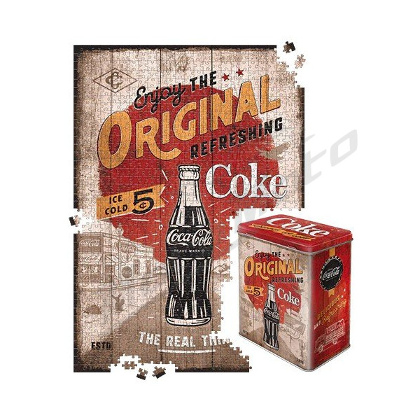 TIN BOX L PUZZLE COCA-COLA ORIGINAL COKE 68x48cm