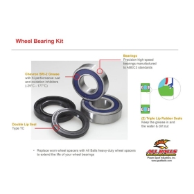 ALL BALLS Rear Wheel Bearing Kit TM racing EN / MX / SM / SMX / SMR 125/660 96-11