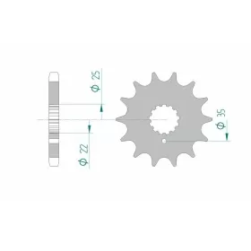AFAM plieninė standartinė priekinė žvaigždutė 33600 - 630 13-16 dantukų KAWASAKI Z / SUZUKI GS 650-900cc 73-84