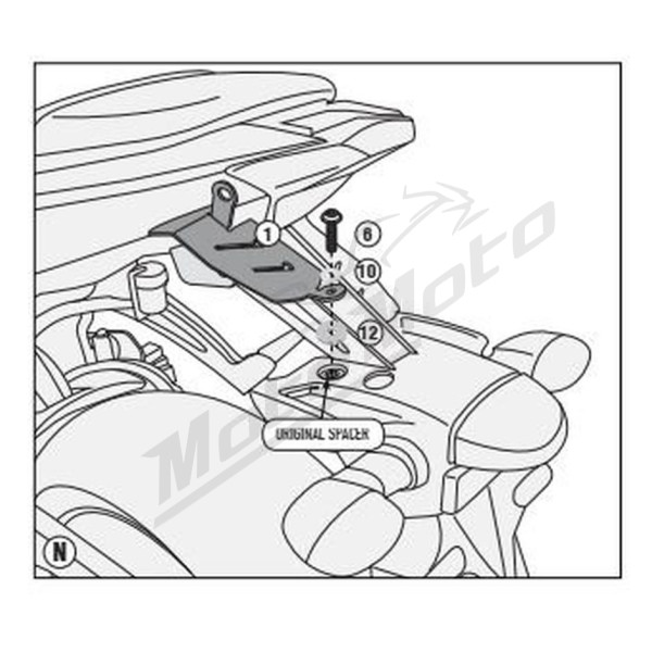 KAPPA Adapter to mount side rack Yamaha MT-07 700 18-24